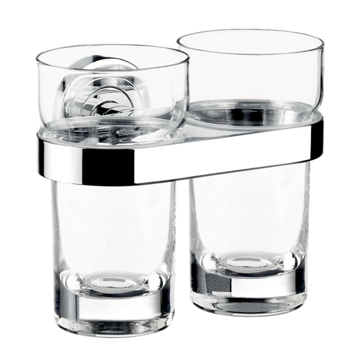 Склянка для зубних щіток подвійна підвісна Emco Polo, хром (0725 001 00) - Фото 1